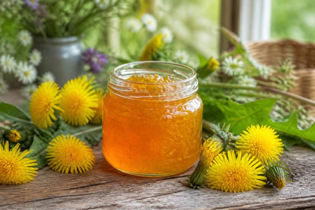 découvrez la cramaillotte, une délicieuse confiture artisanale à base de fleurs de pissenlit, parfaite pour apporter une touche florale et sucrée à vos petits-déjeuners.