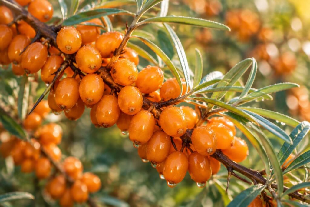 découvrez les baies d’argousier, de petites baies acidulées au goût fruité, appréciées dans les jus, confitures et autres recettes.